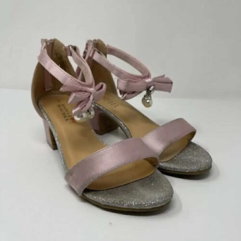 Kids Dress Shoes Girls Badgley Mischka Size 1 Heels Sparkly Gold Pernia Velma